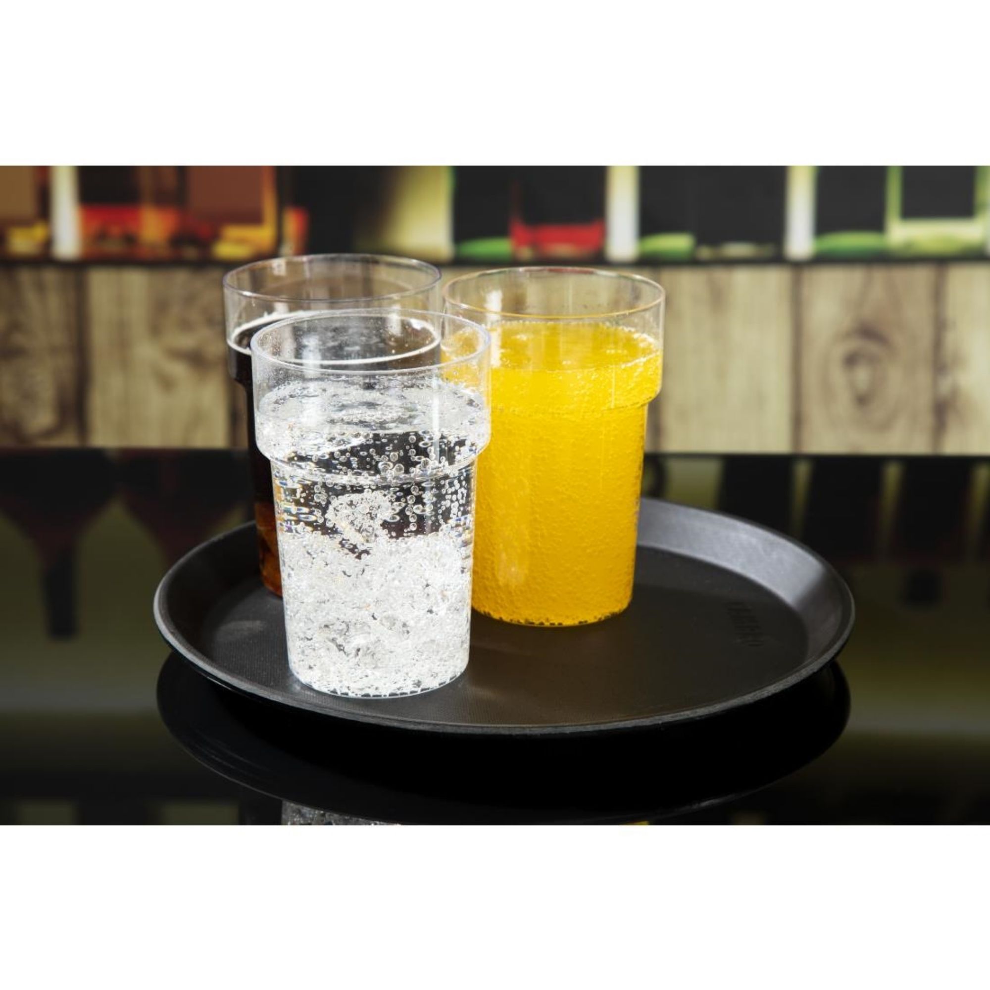 Picture of Cambro Camtread Fibreglass Round Non-Slip Tray Black 280mm