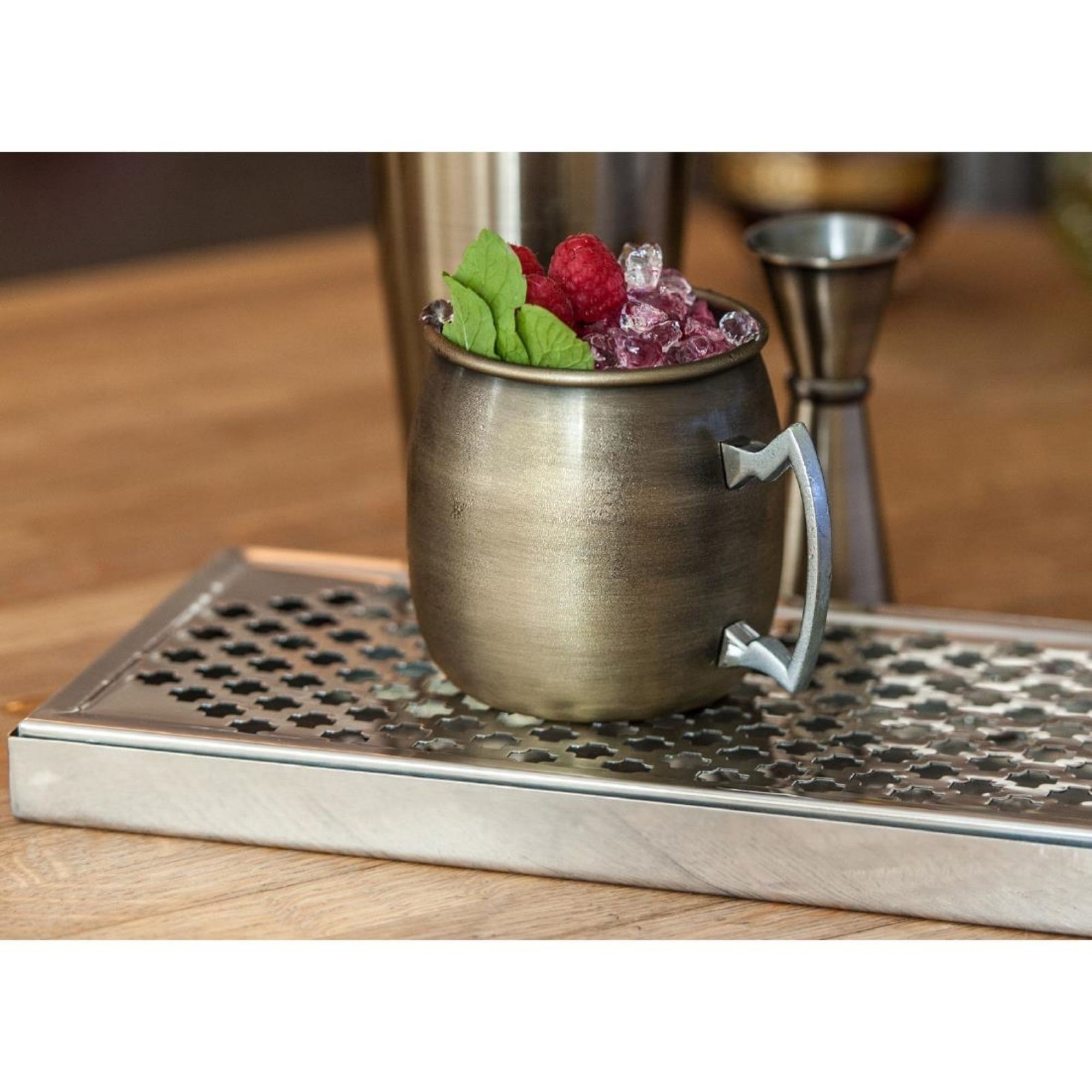Picture of Beaumont Antique Brass Plated Curved Moscow Mule Mug 500ml