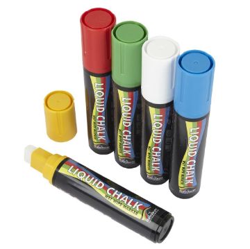 Picture of Beaumont Liquid Chalk Pen 15mm Colour (5 Pack)