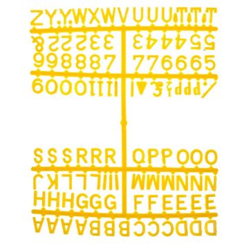 Picture of Beaumont 12mm Letter Set (660 characters) Yellow