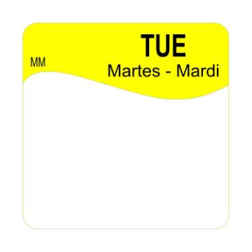 Picture of 25mm Removable Square Label - Tuesday