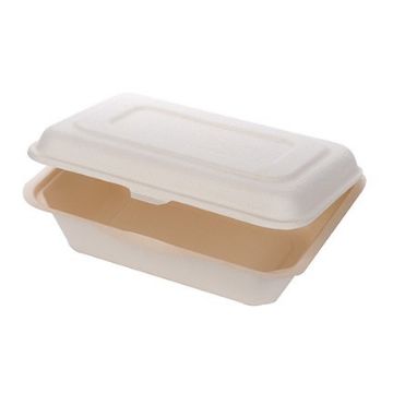 Picture of Leafware Sugarcane Clamshell Food Box (L)177 (W)127 (H)63