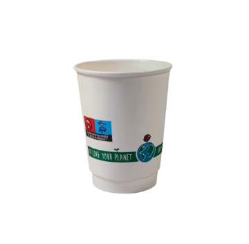 Picture of 8oz Pc Compostable Double Wall White/printed Cup