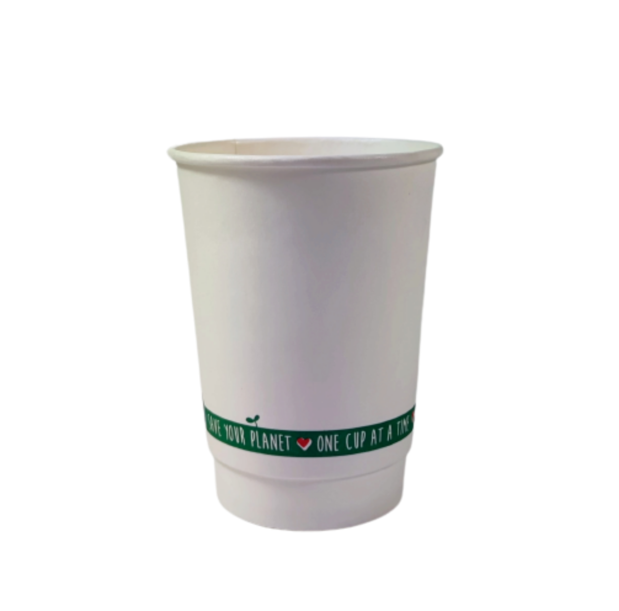 Picture of 8oz Pc Compostable Double Wall White/printed Cup