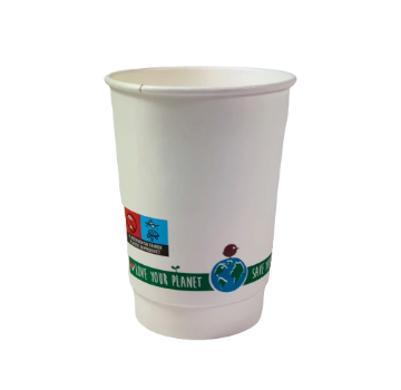Picture of 12oz Pc Compostable Double Wall White/printed Cup