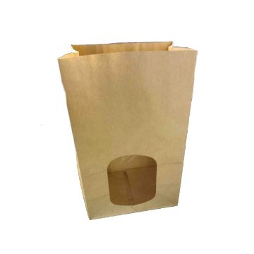 Picture of Brown Kraft Treat Bag with Window (L)150mm (W)95mm (H)250mm