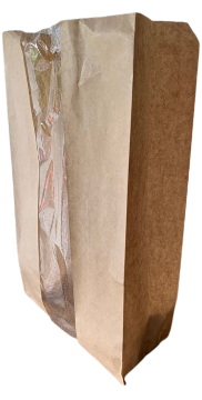 Picture of Small Brown Kraft Bag with Opp Window (L)175 (W)80 (H)340mm