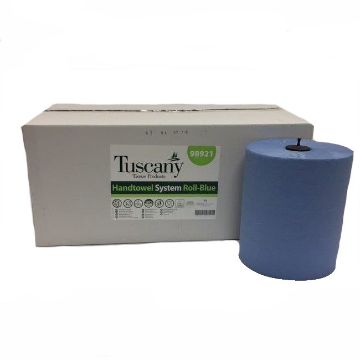 Picture of Autocut Hand Towels Blue 2ply with Bungs