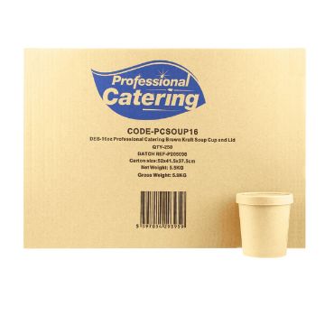 Picture of Professional Catering Kraft 16oz Soup Cup & Lid