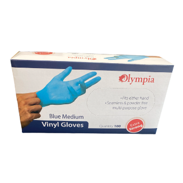Picture of Olympia Blue Powder Free Vinyl Gloves
