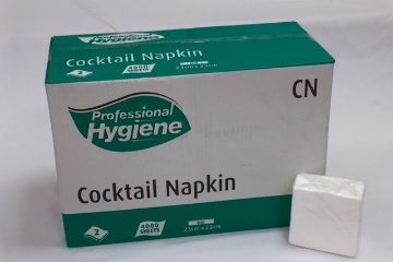 Picture of Professional Hygiene Cocktail Napkin White 2ply 23x23cm