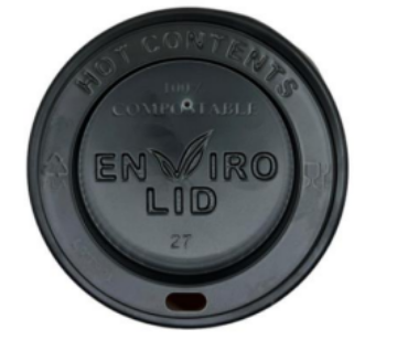 Picture of 12/16oz Compostable Sip Thru Lid Black