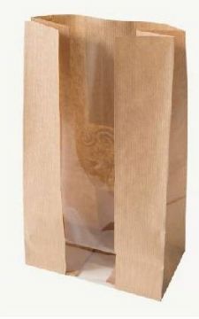 Picture of Brown Kraft Treat Bag with Window (L)150mm (W)95mm (H)250mm