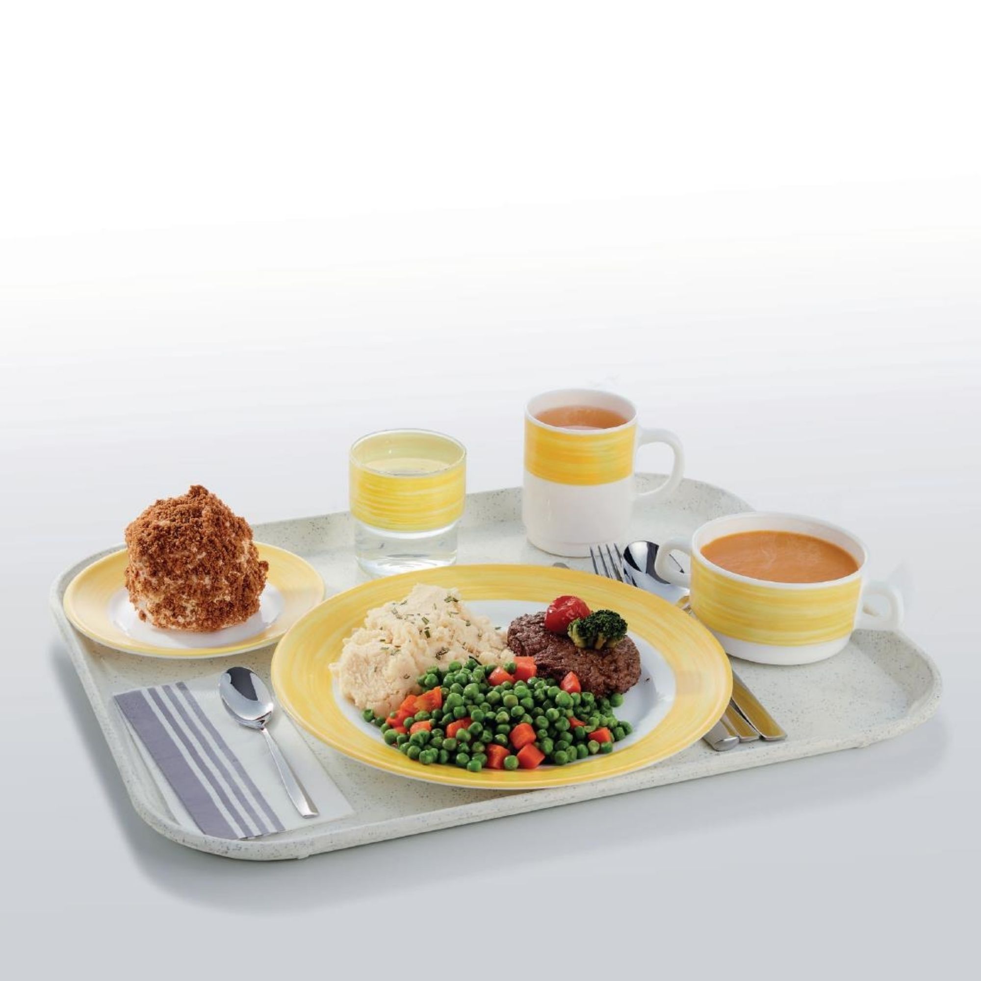 Picture of Arcoroc Brush Dinner Plates Yellow 252mm (12 Pack)