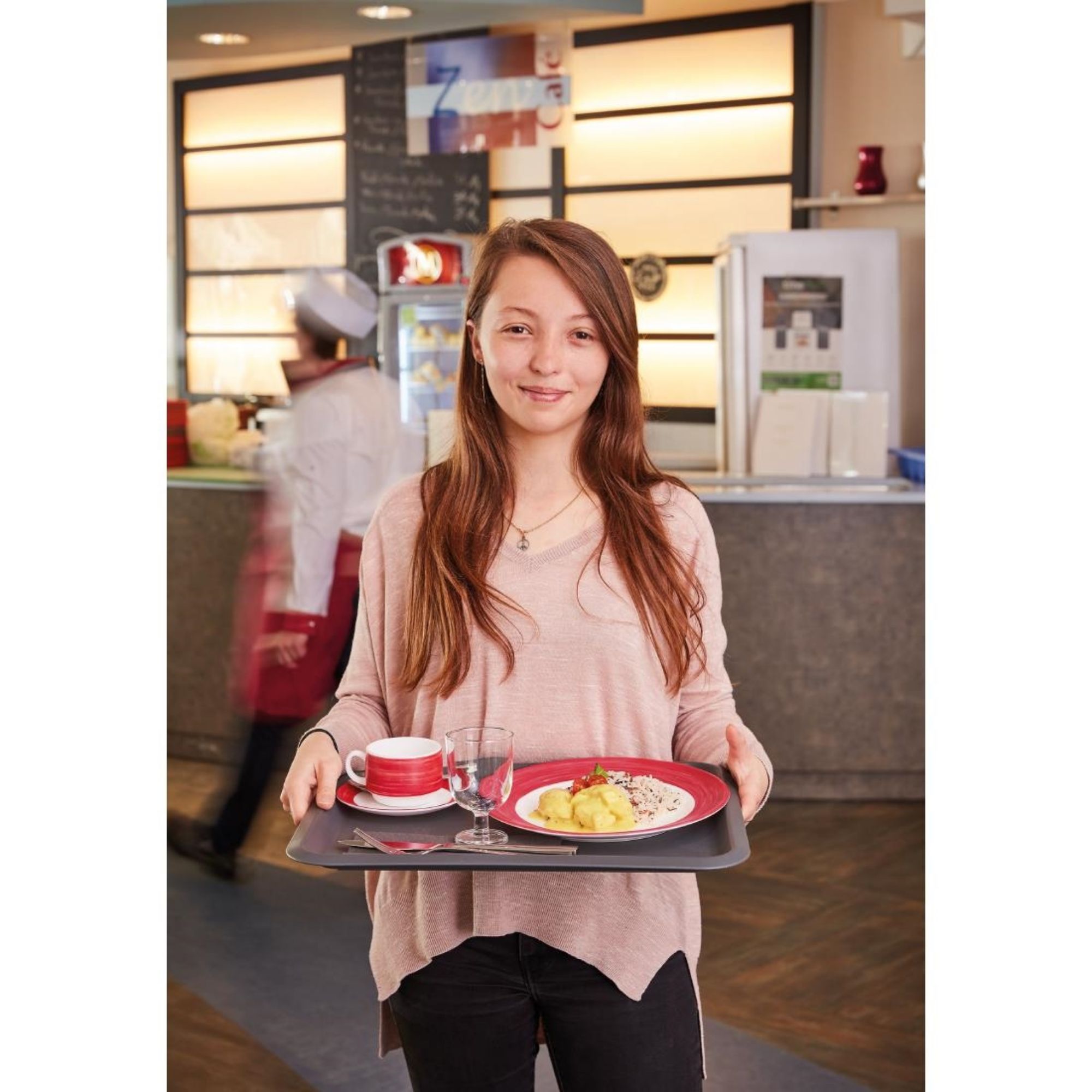 Picture of Arcoroc Brush Plates Cherry Red 252mm (12 Pack)