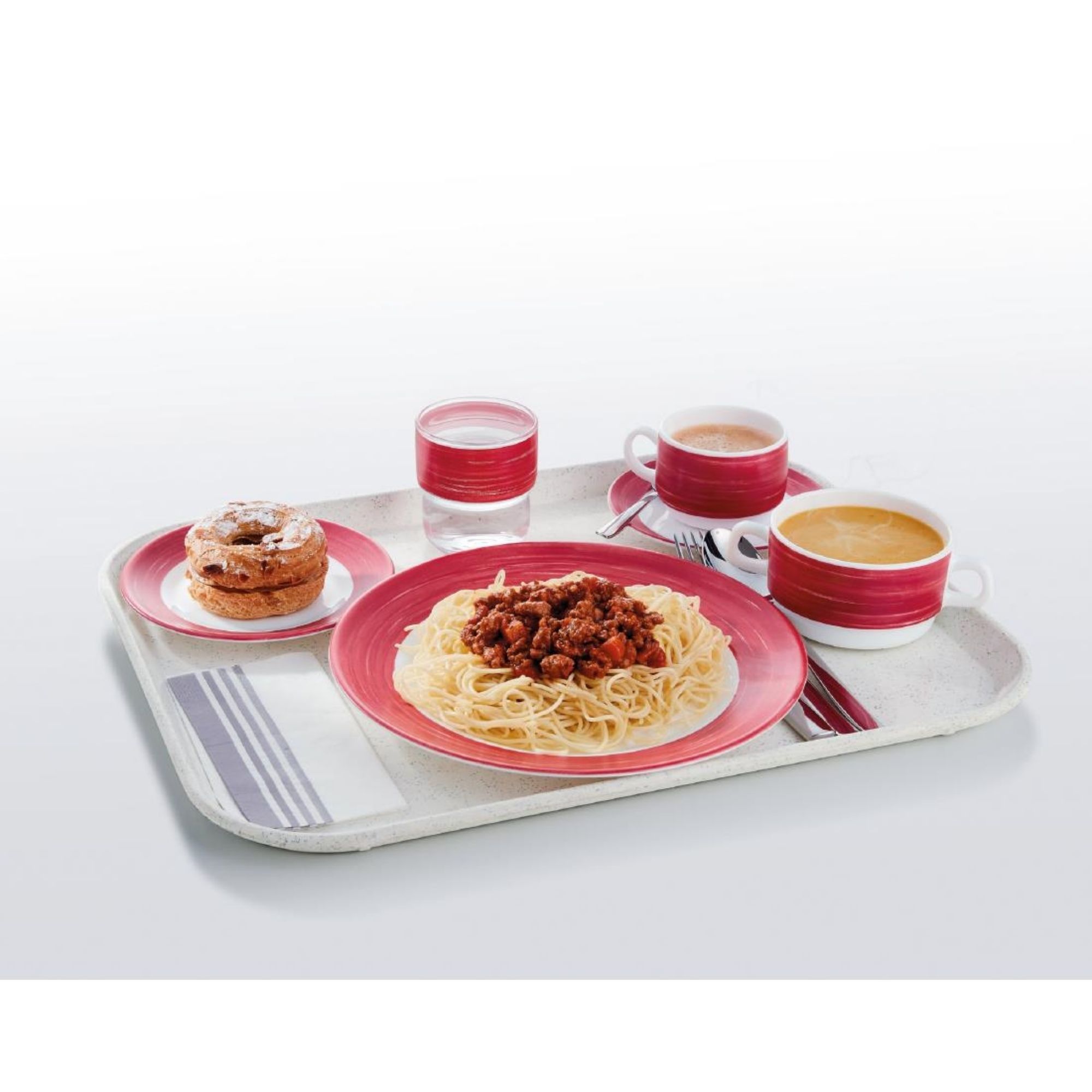 Picture of Arcoroc Brush Plates Cherry Red 252mm (12 Pack)