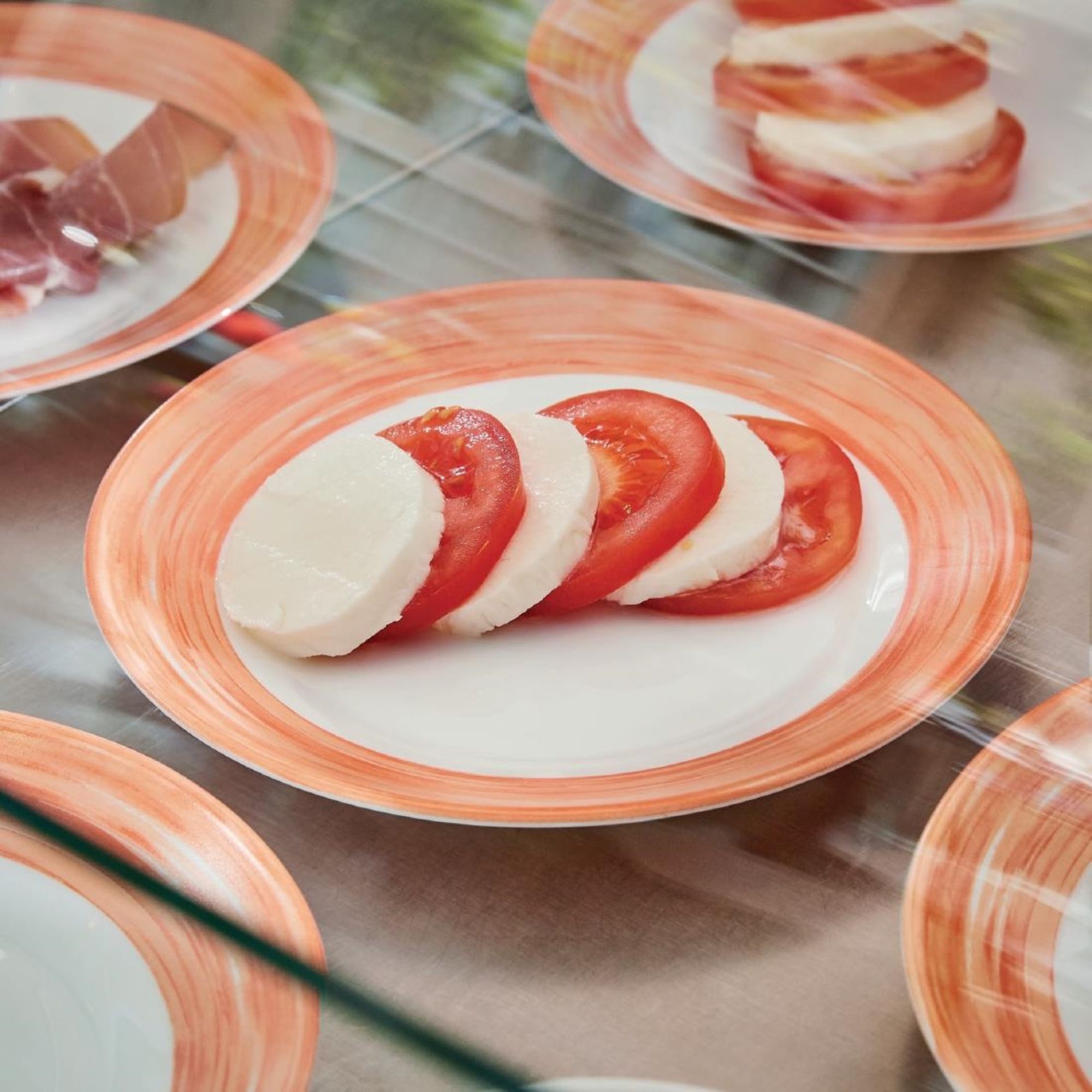 Picture of Arcoroc Brush Dessert Plates Orange 195mm (24 Pack)