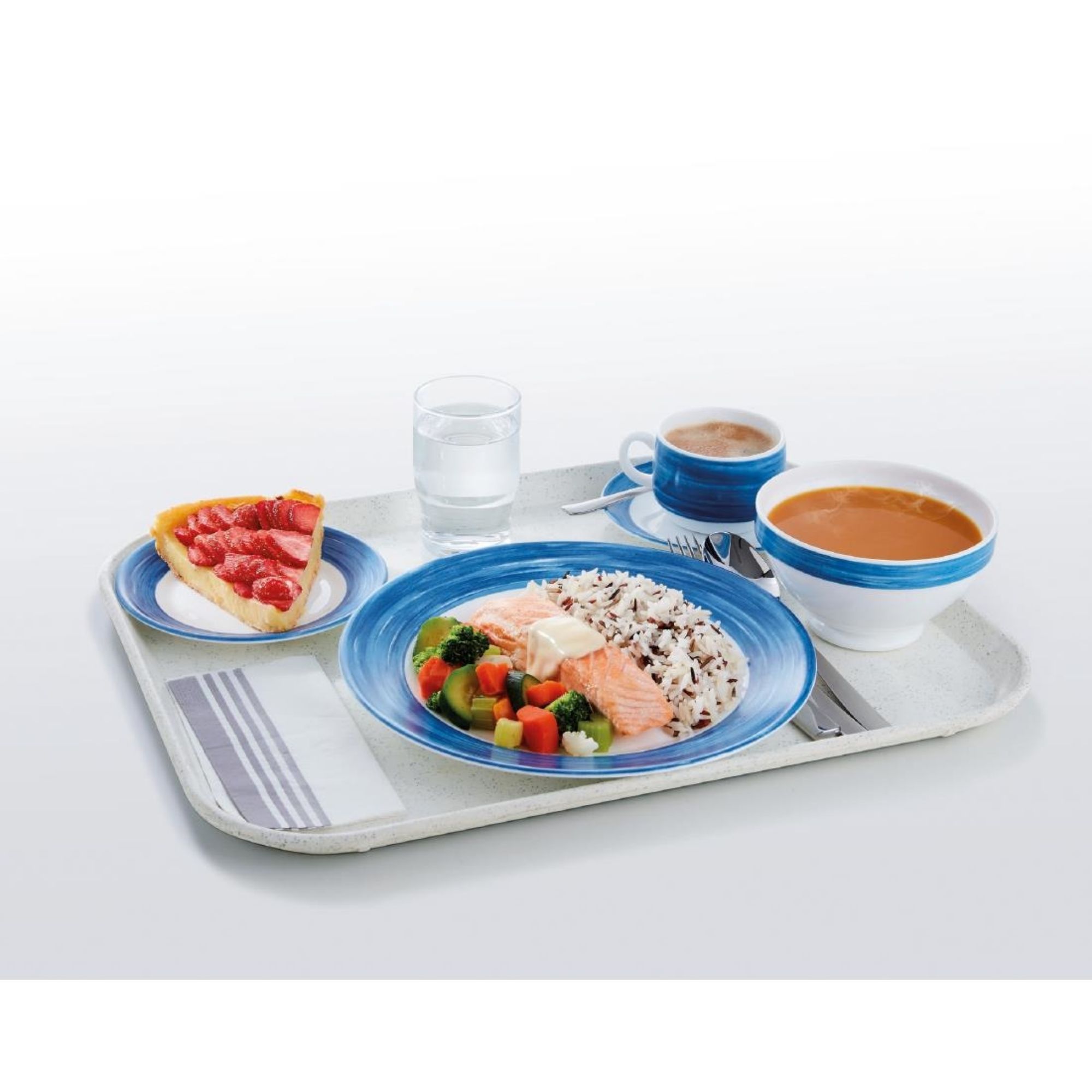 Picture of Arcoroc Brush Dessert Plates Blue 195mm (24 Pack)