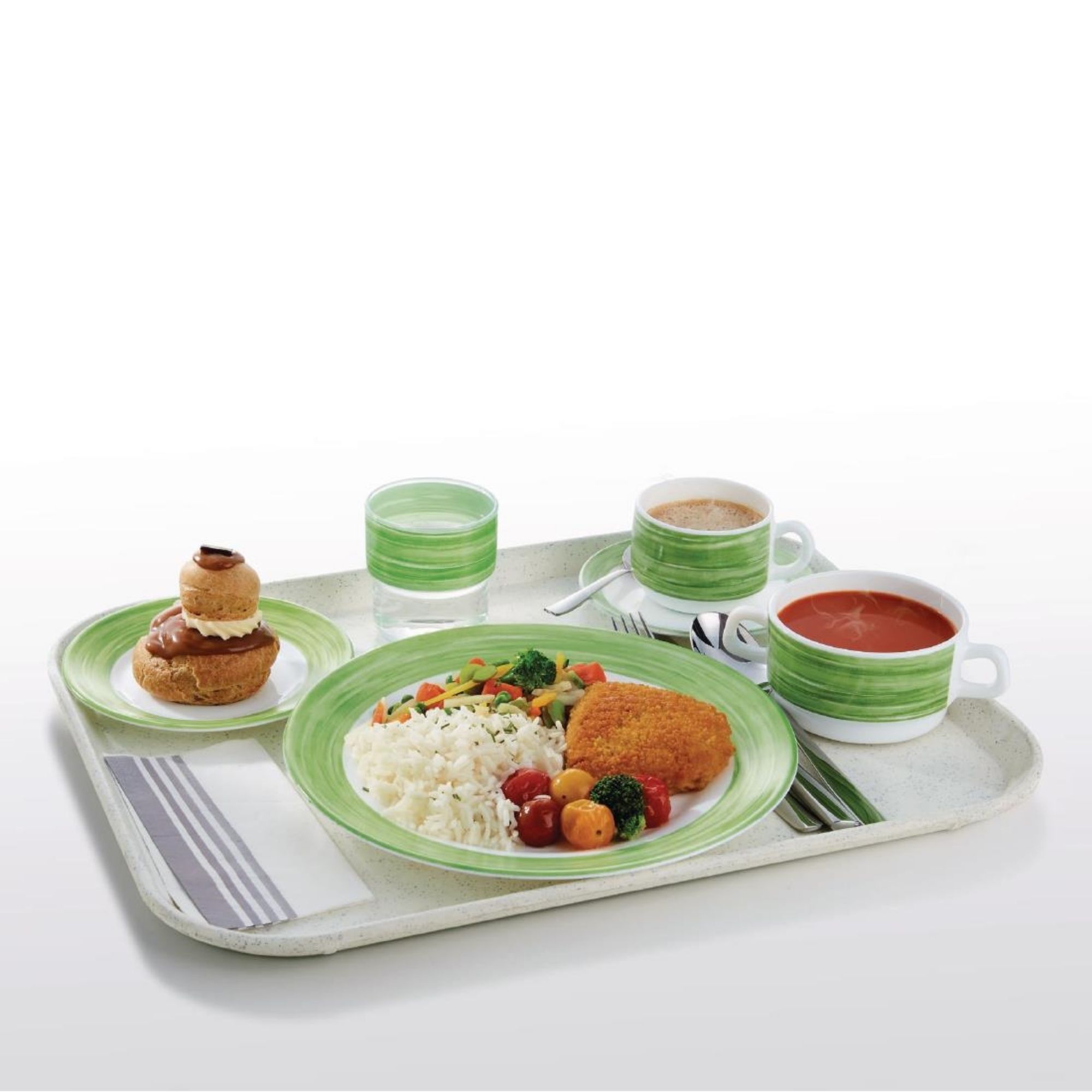 Picture of Arcoroc Brush Dessert Plates Green 195mm (12 Pack)