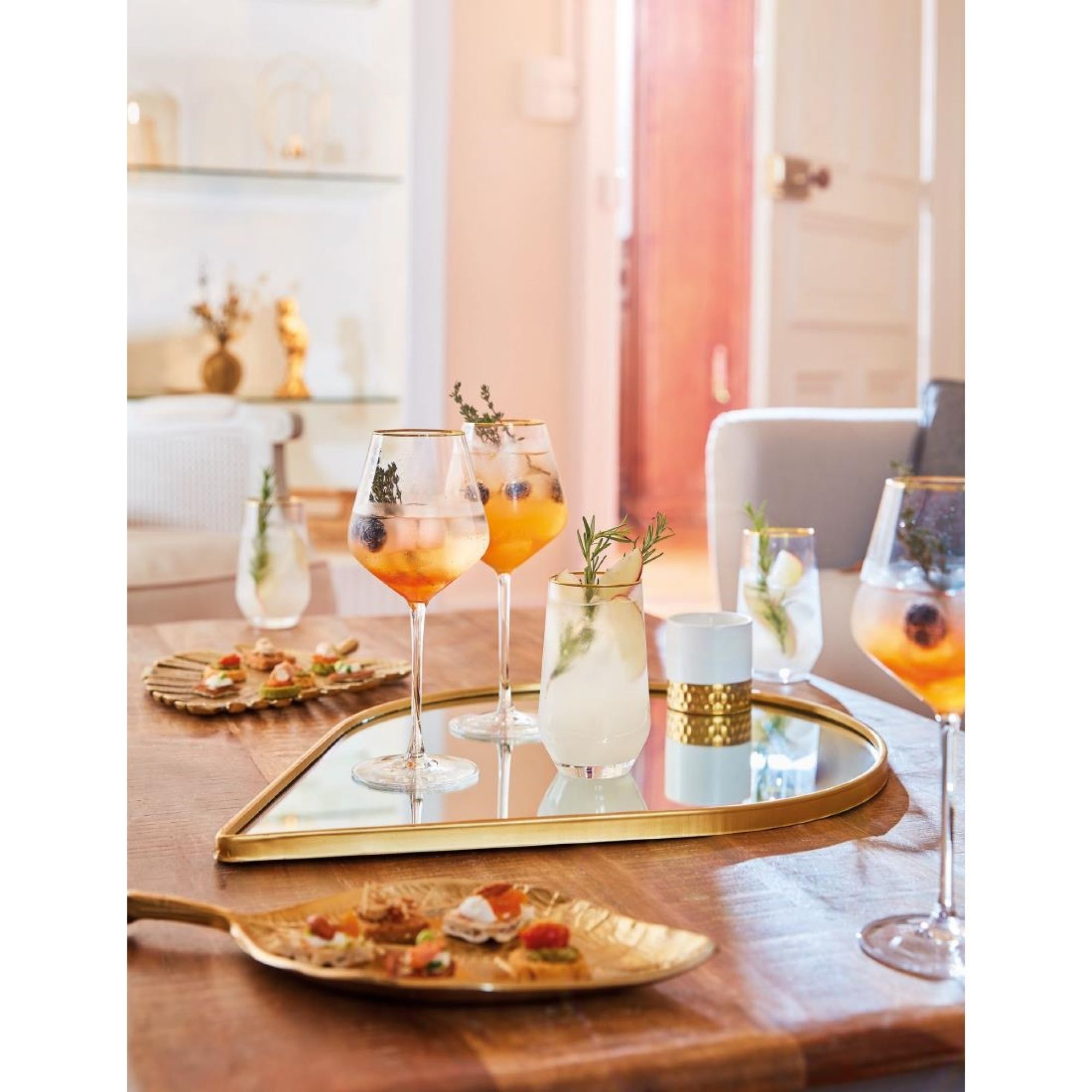 Picture of Cristal d'Arques Ultime Gold Band Hi Ball Glasses 400ml (8 Pack)