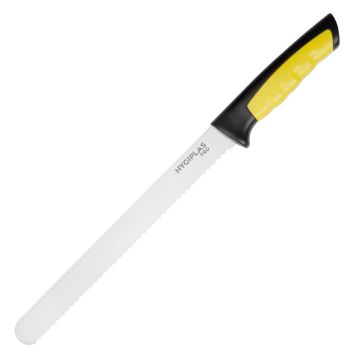 Picture of Hygiplas Pro Slicer Serrated Knife Yellow 25cm