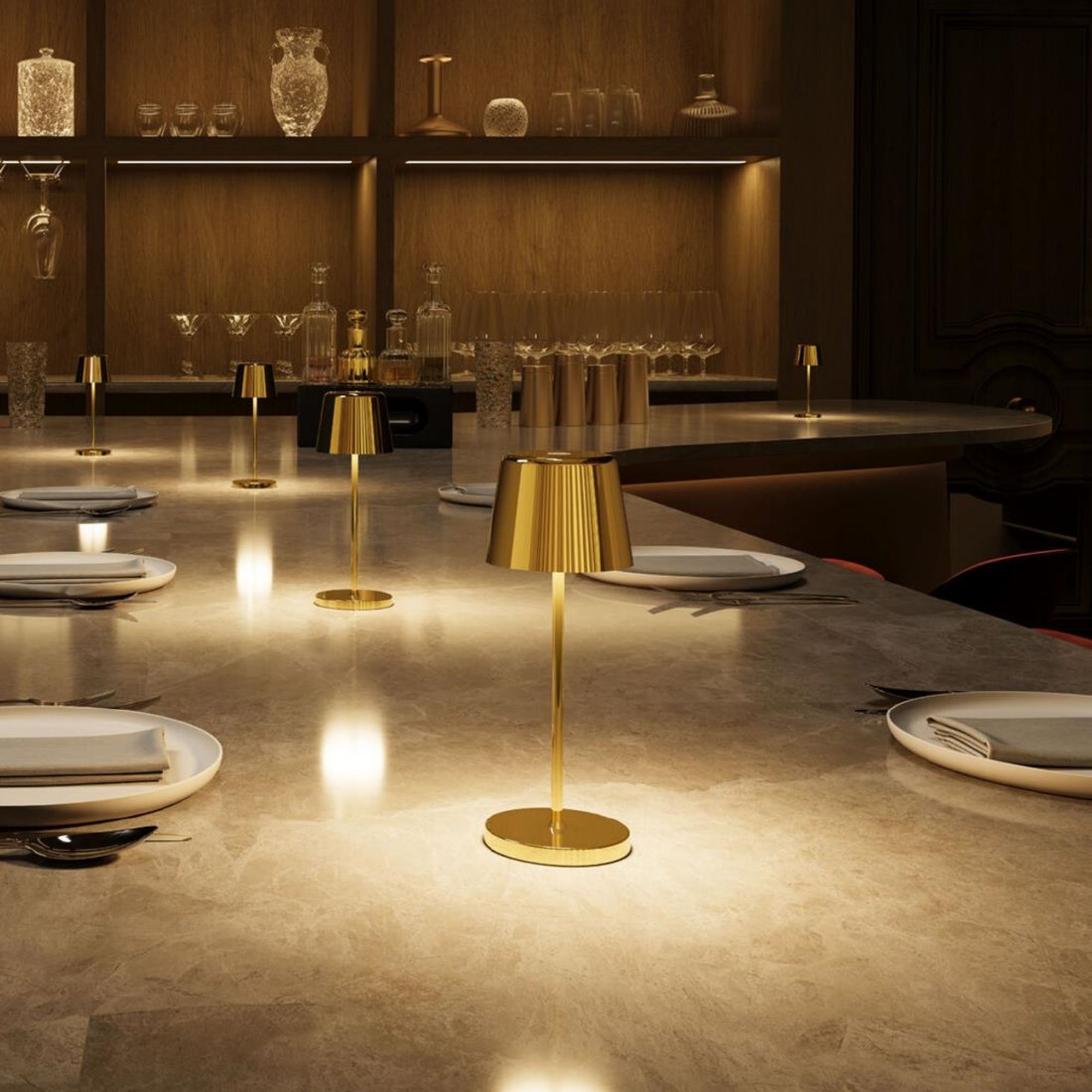 Picture of Utopia Bermuda Micro LED Cordless Table Lamp 210mm Gold (6 Pack)