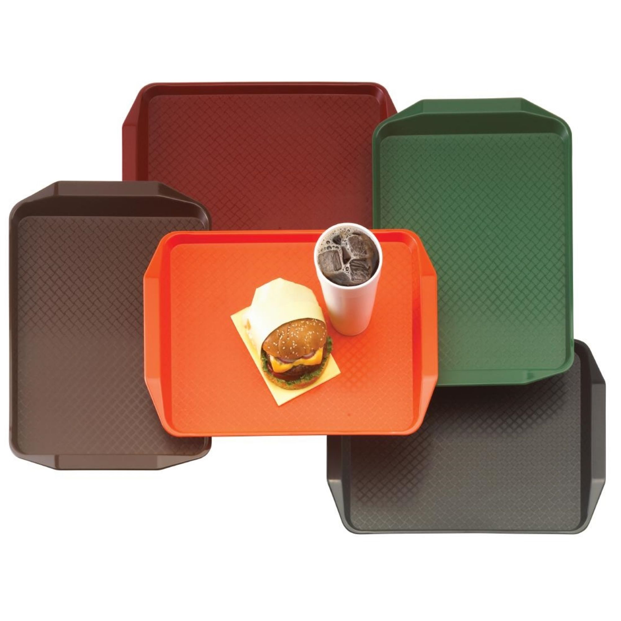 Picture of Cambro Polypropylene Handled Fast Food Tray Red 430mm
