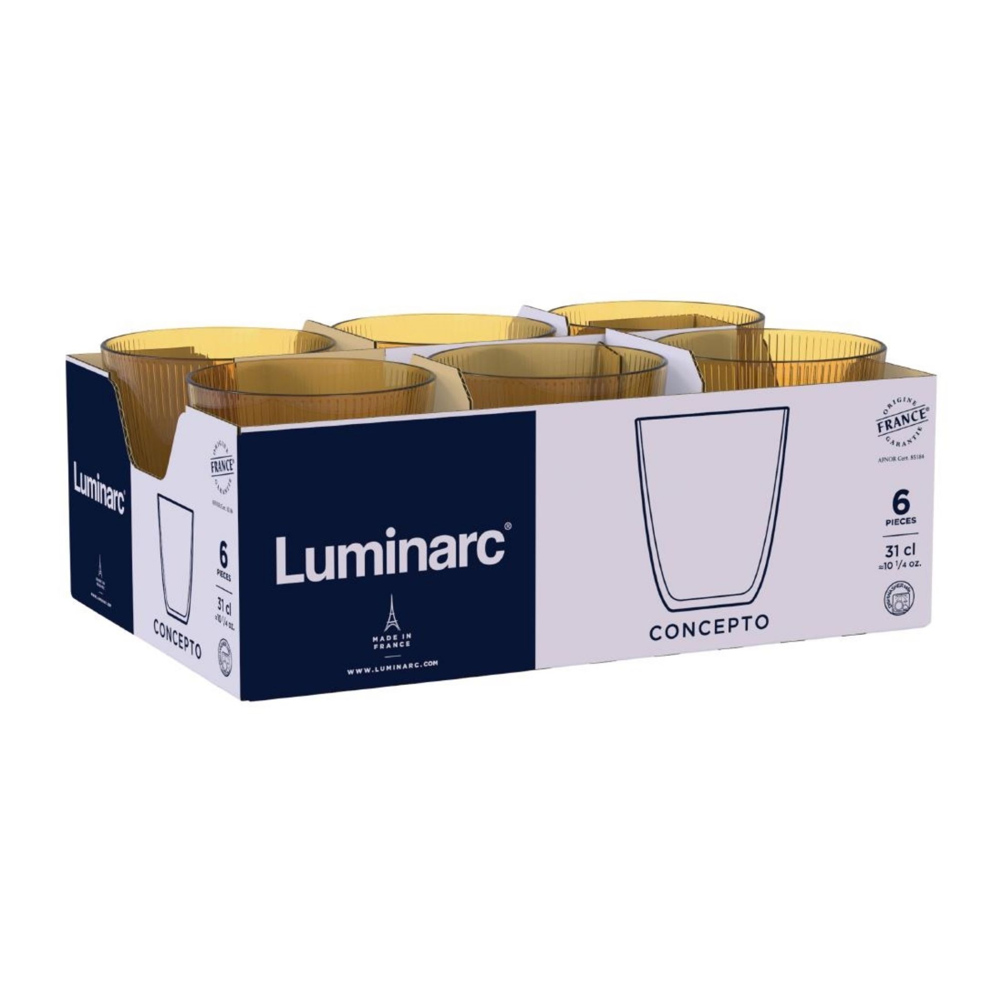 Picture of Luminarc Concepto Stripy Amber Tumblers 320ml (24 Pack)