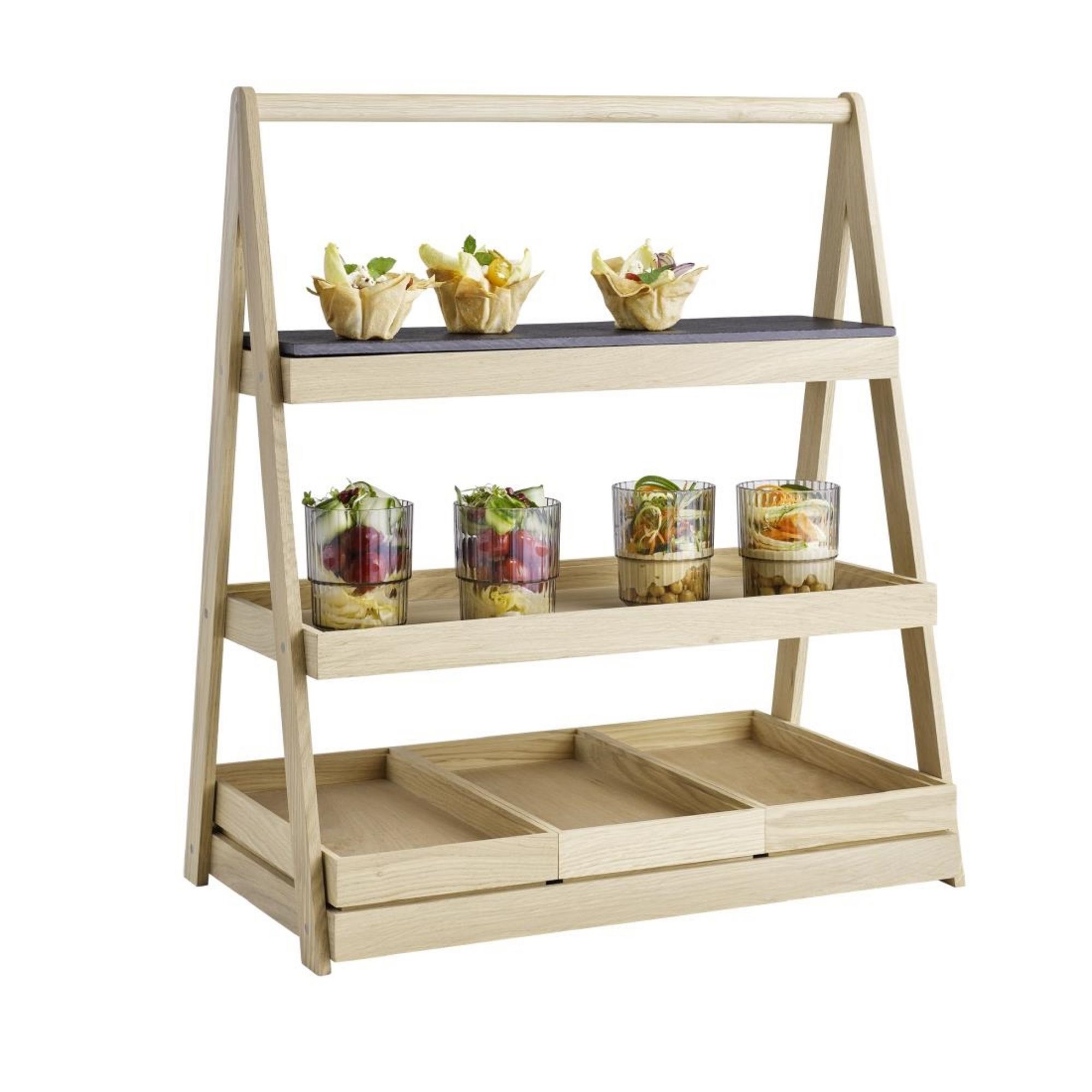 Picture of APS Valo Three-Tier Wooden Tray 555x325x640mm