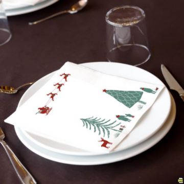 Picture of 2 Ply 4 Fold 33cm Christmas Napkin (2000)