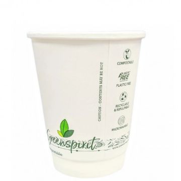 Picture of 12oz White Double Wall Compostable Coffee Cups (500)