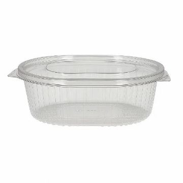 Picture of 1000cc rPET Oval hinged salad container (8x50)