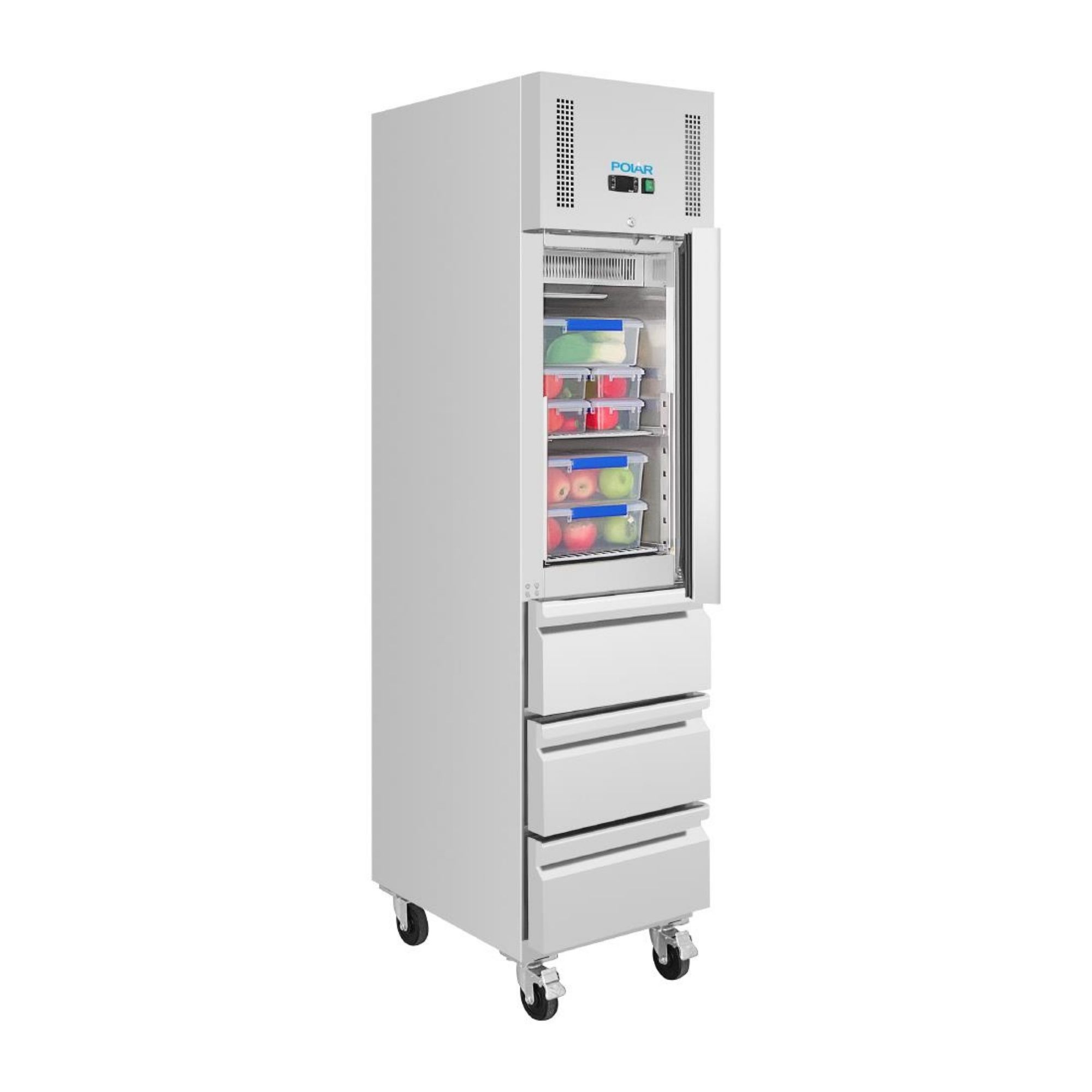 Picture of Polar U-Series Single Door & 3 Drawer Slimline GN Cabinet Refrigerator