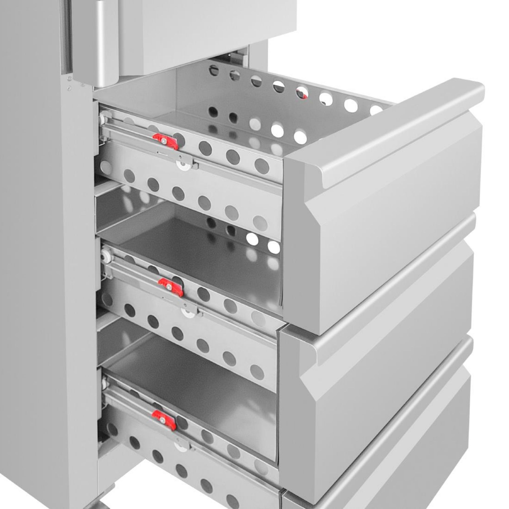 Picture of Polar U-Series Single Door & 3 Drawer Slimline GN Cabinet Refrigerator