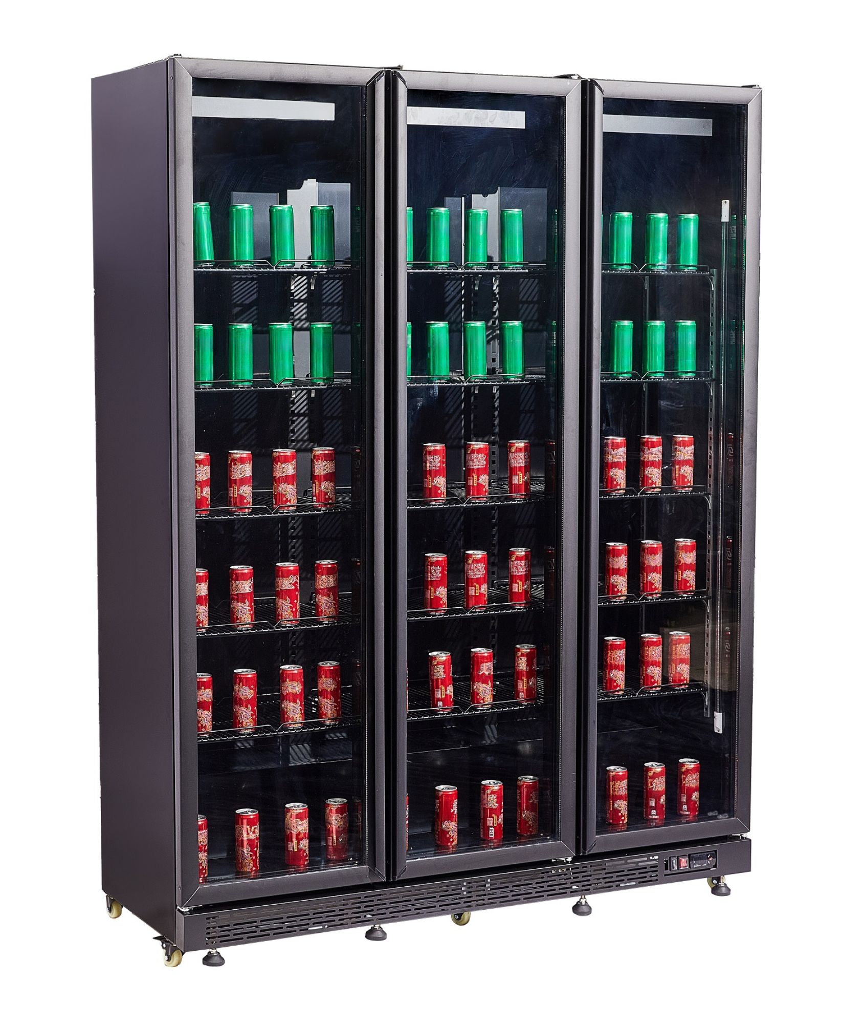 Picture of REFRIGERATOR 3 GLASS DOORS BLACK NAP-1200  *TRANSPORT ON REQUEST*