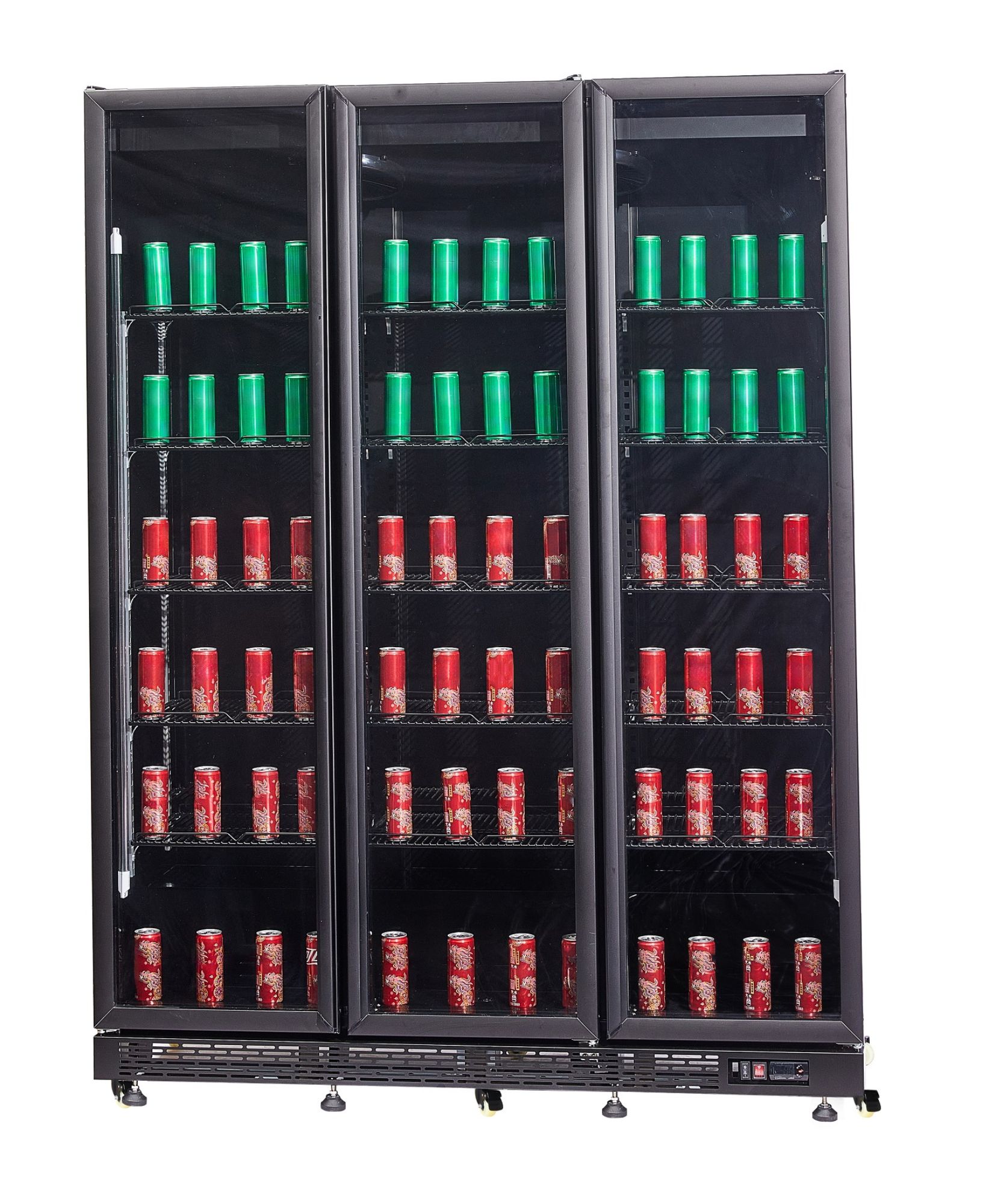 Picture of REFRIGERATOR 3 GLASS DOORS BLACK NAP-1200 HT - WITH DOOR HEATING