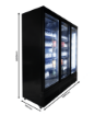 Picture of REFRIGERATOR 3 GLASS DOORS BLACK CEB-1600R BL