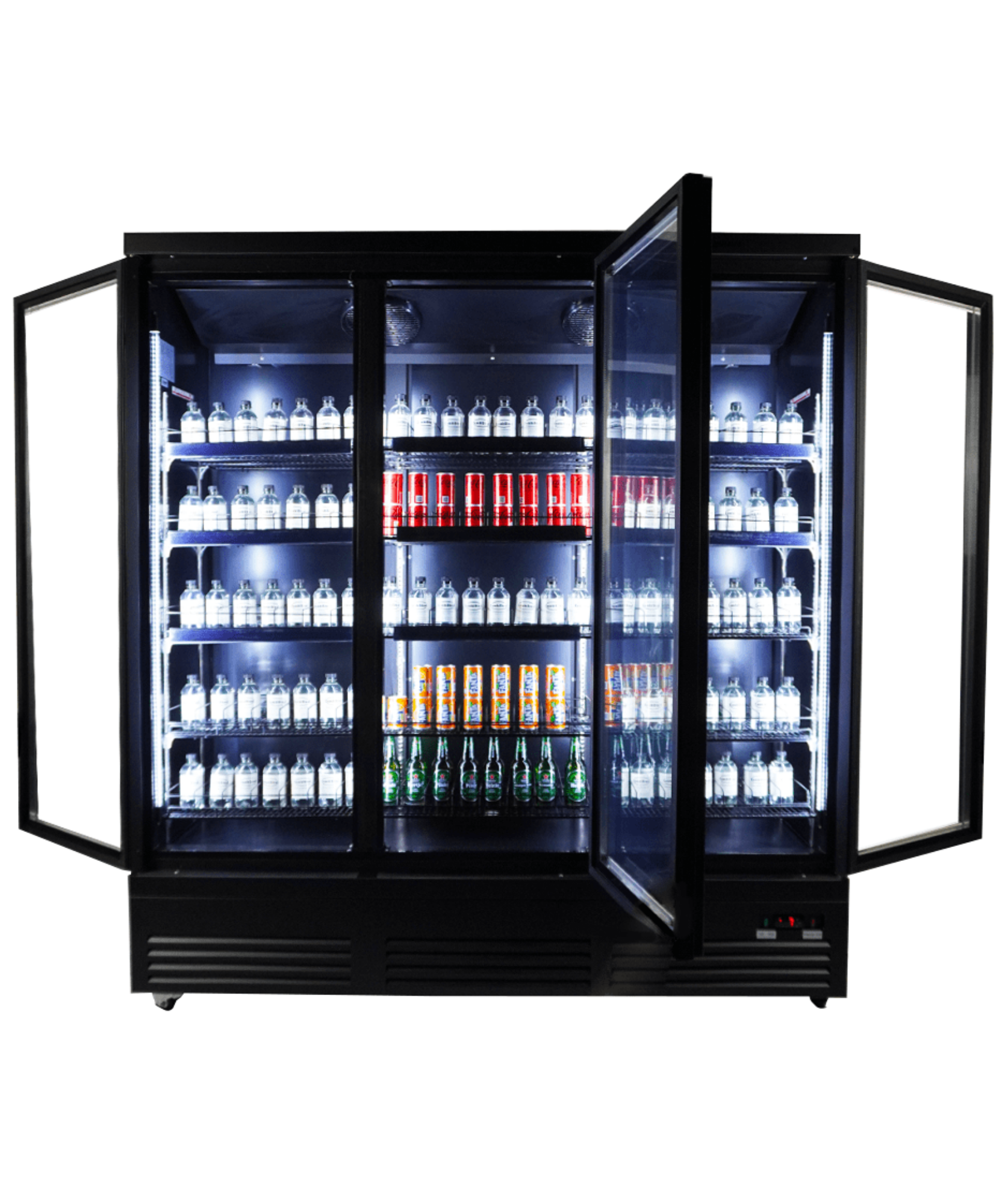 Picture of REFRIGERATOR 3 GLASS DOORS BLACK CEB-1600R BL