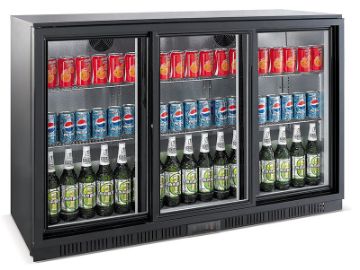 Picture of BACKBAR COOLER BLACK 3 SLIDING DOORS