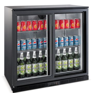 Picture of BACKBAR COOLER BLACK 2 SLIDING DOORS