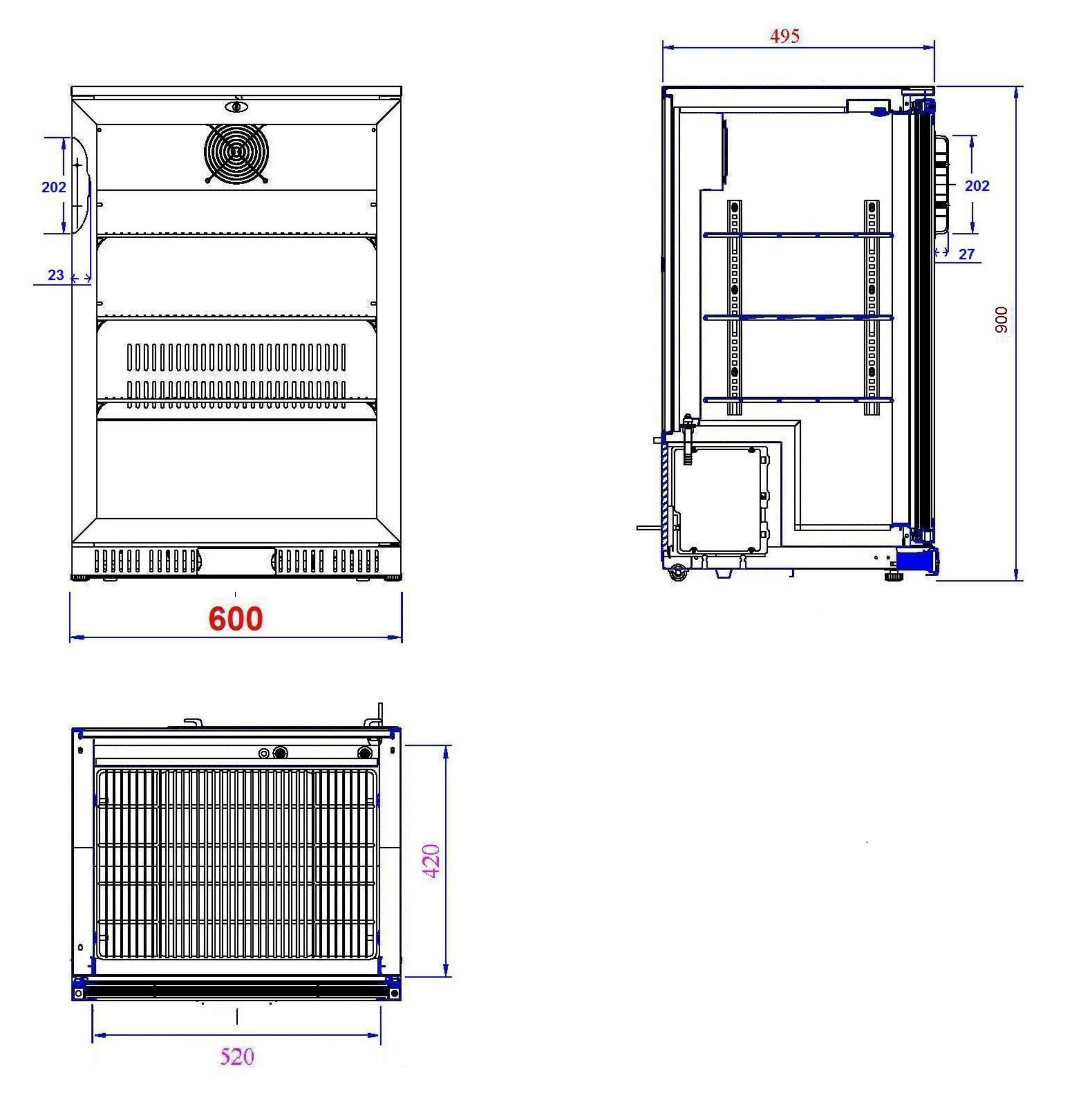 Picture of BACKBAR COOLER BLACK 1 DOOR