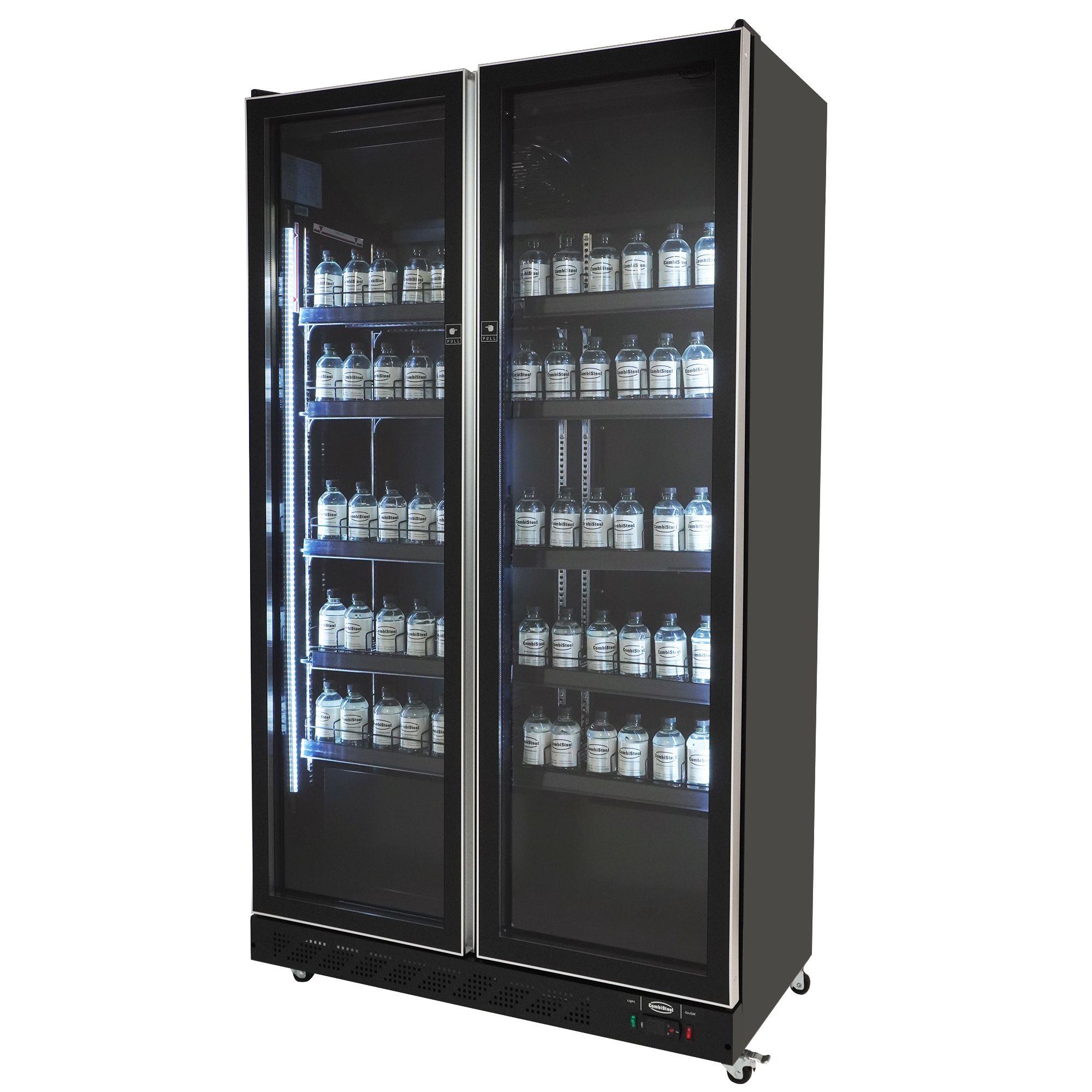 Picture of CombiSteel Double Glass Door Display Fridge Black 758L