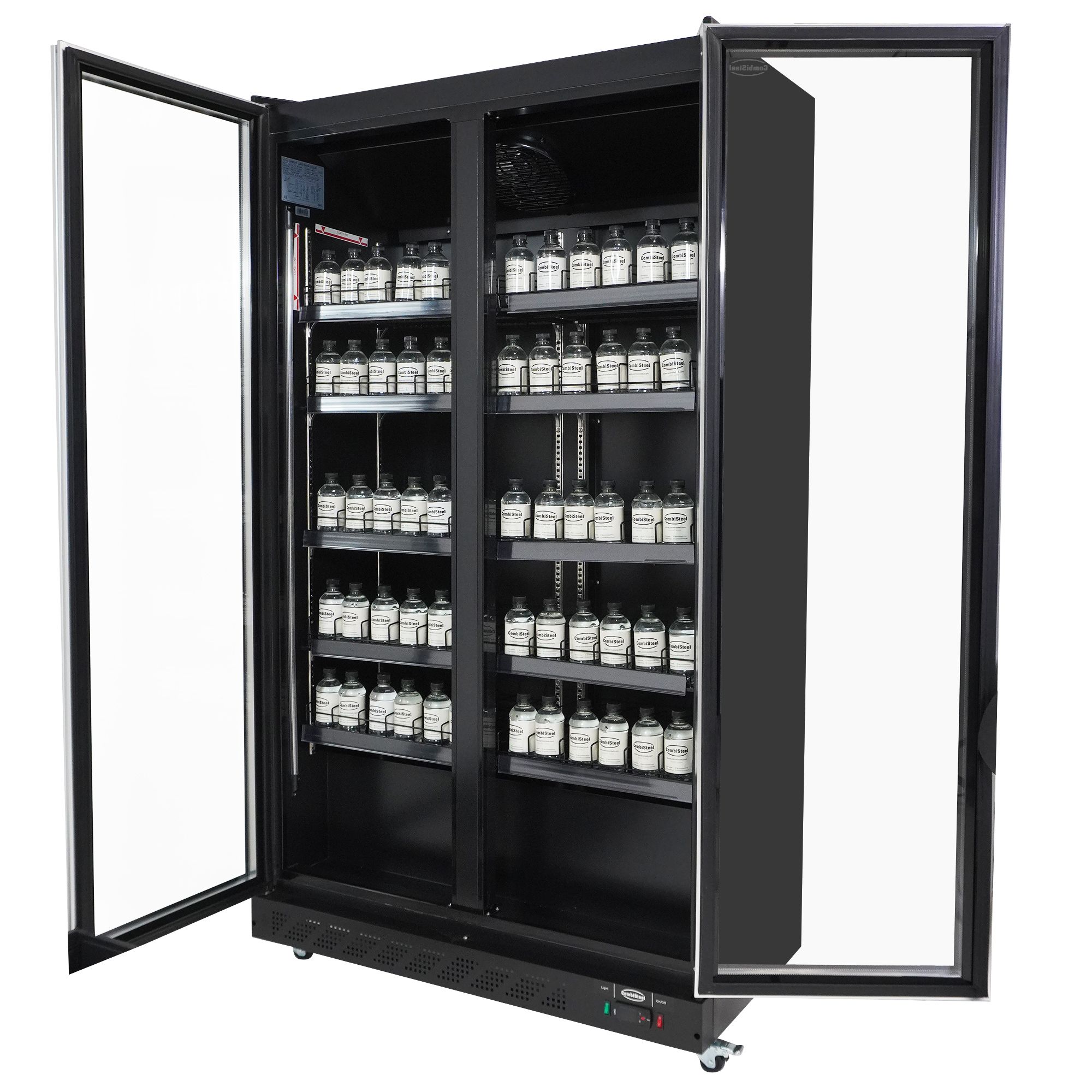 Picture of CombiSteel Double Glass Door Display Fridge Black 758L