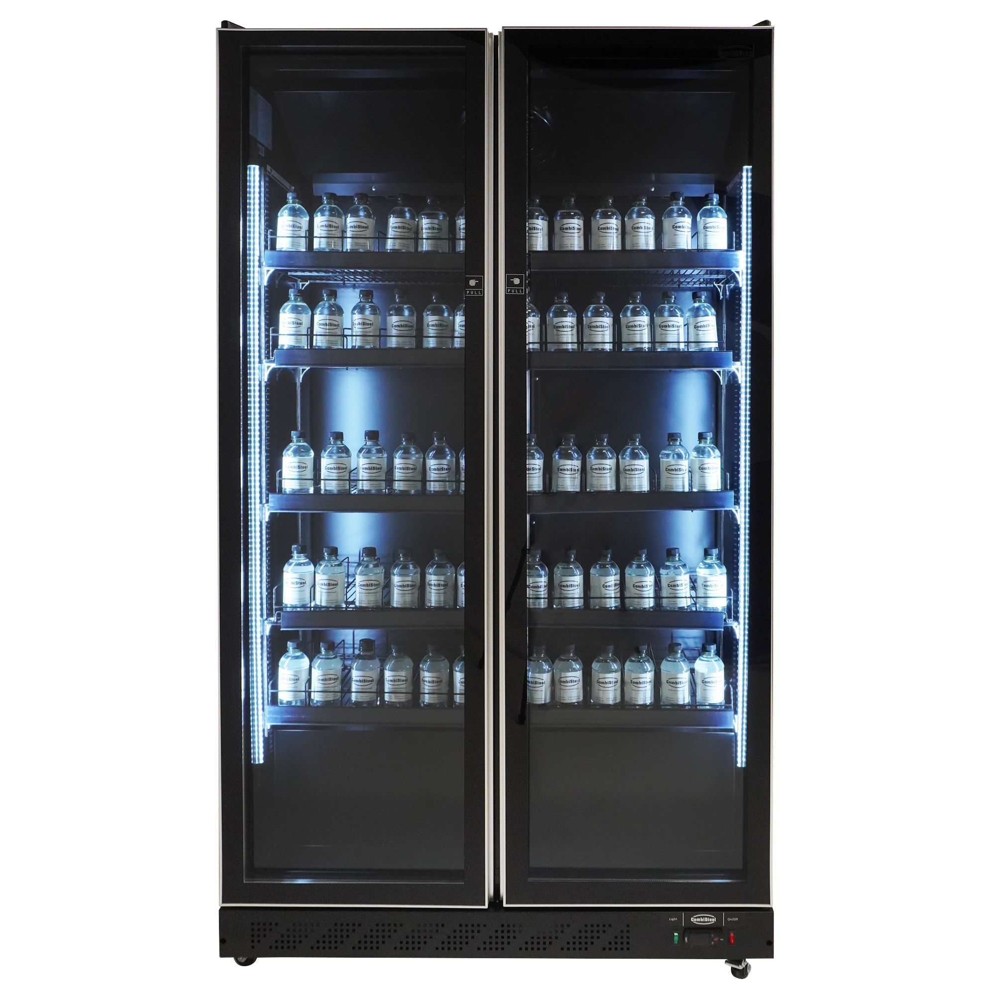 Picture of CombiSteel Double Glass Door Display Fridge Black 758L