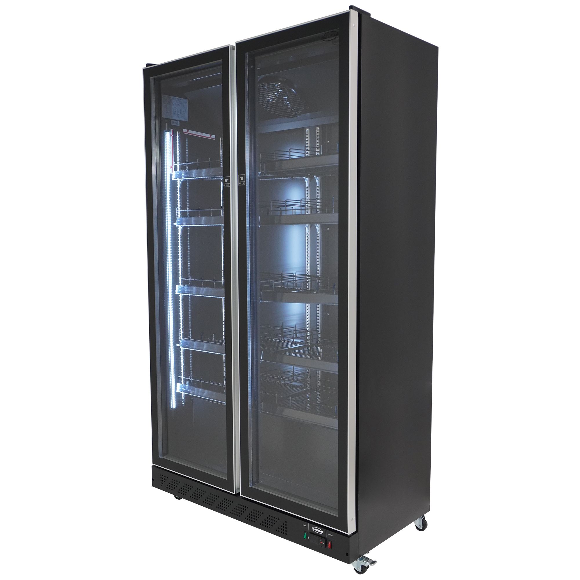 Picture of CombiSteel Double Glass Door Display Fridge Black 758L