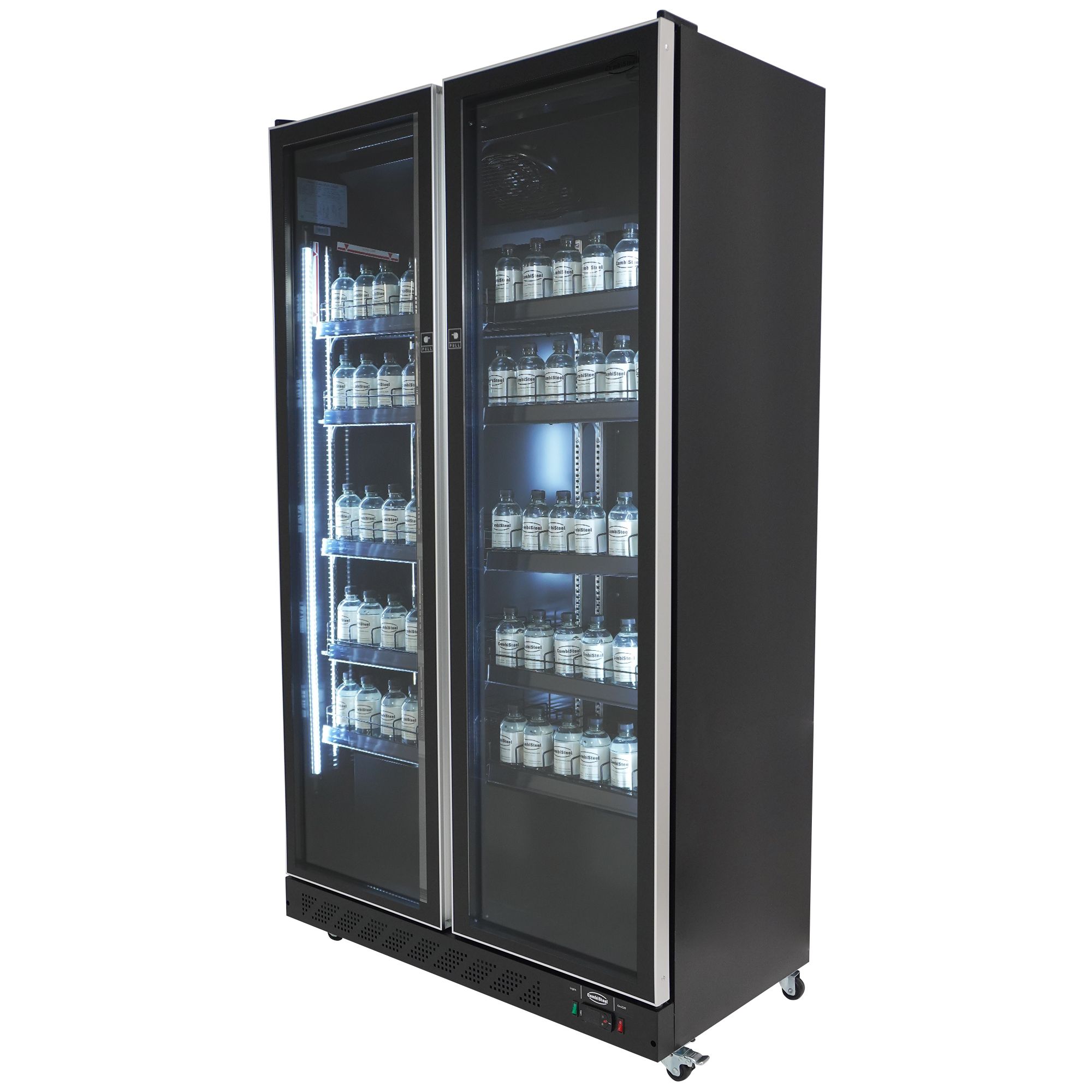 Picture of CombiSteel Double Glass Door Display Fridge Black 758L