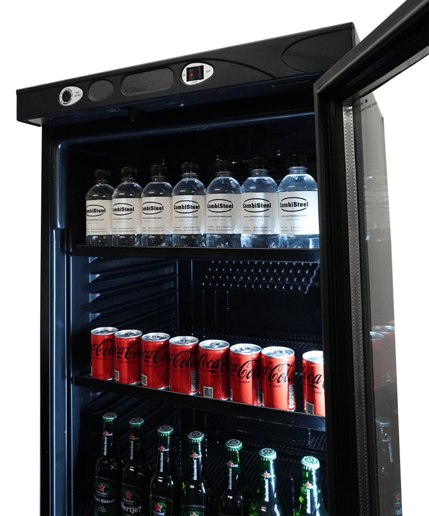 Picture of CombiSteel Glass Door Display Fridge 382 Litre Black NLB