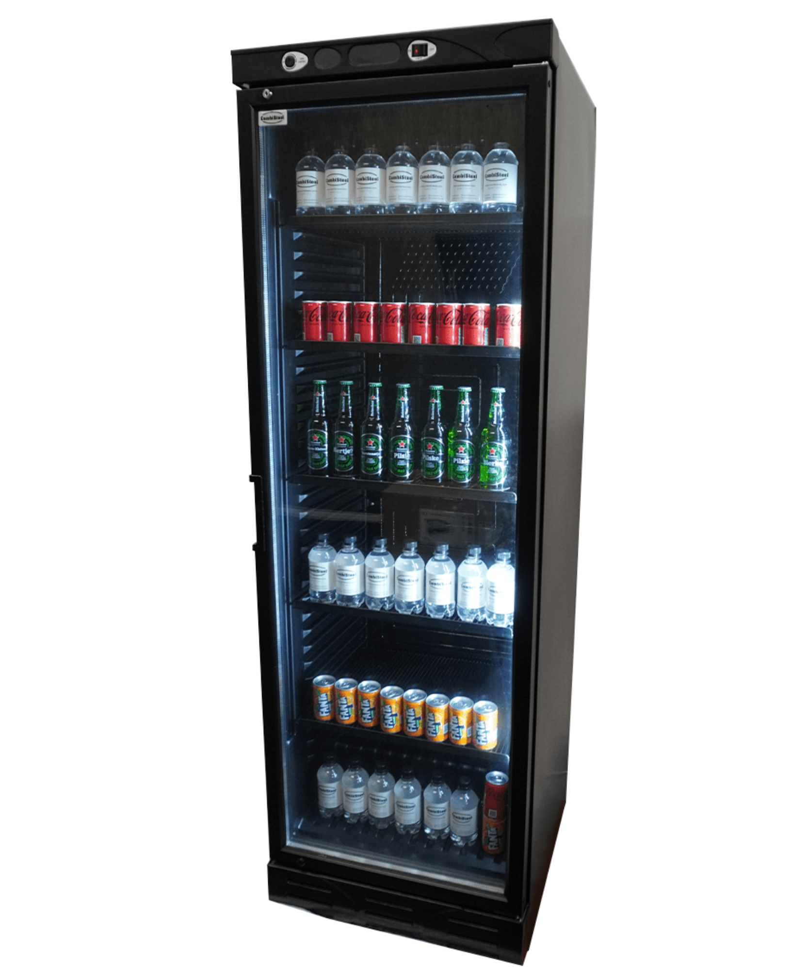 Picture of CombiSteel Glass Door Display Fridge 382 Litre Black NLB
