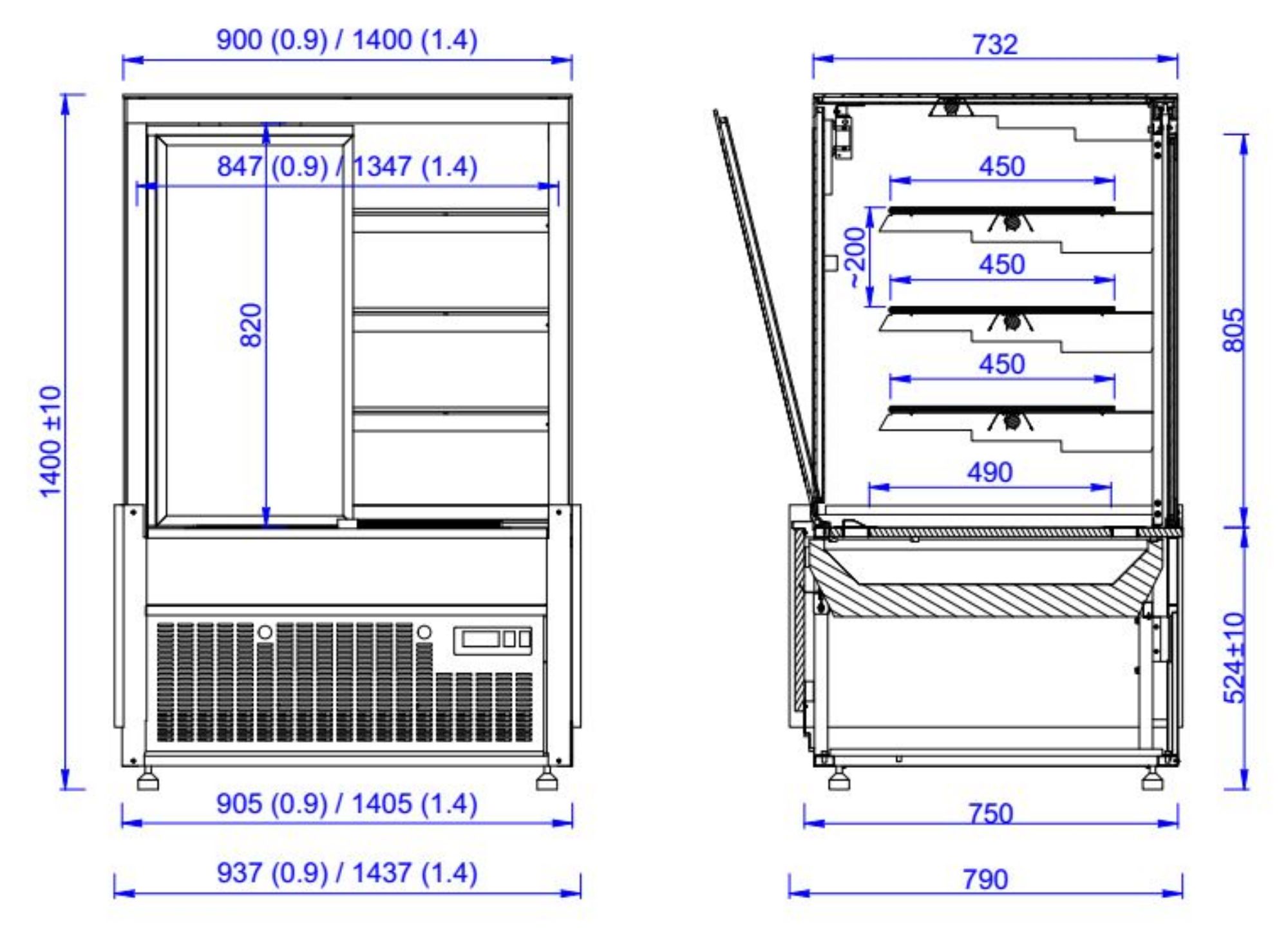 Picture of CombiSteel Nero Cake Display Fridge 1m