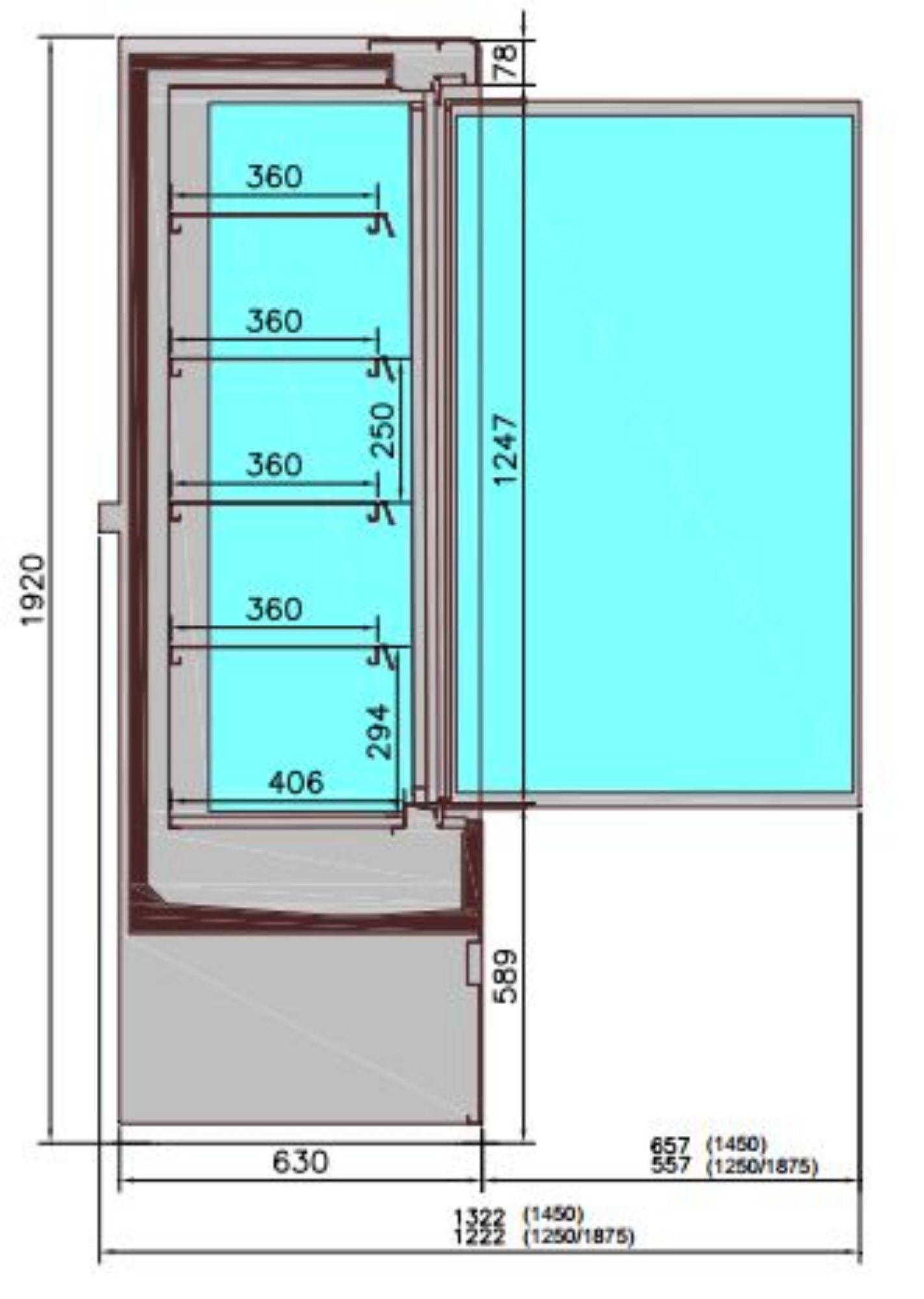 Picture of CombiSteel Multideck Glass Display Fridge 1.3m